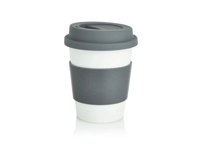 ECO PLA Kaffeebecher – Stilvoller Becher in Grau und Weiß für umweltbewusste Genießer TK Gruppe® Grosshandel 