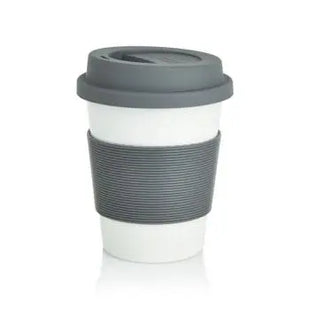 ECO PLA Kaffeebecher in Grau-Weiß – Umweltbewusst genießen TK Gruppe® Grosshandel 