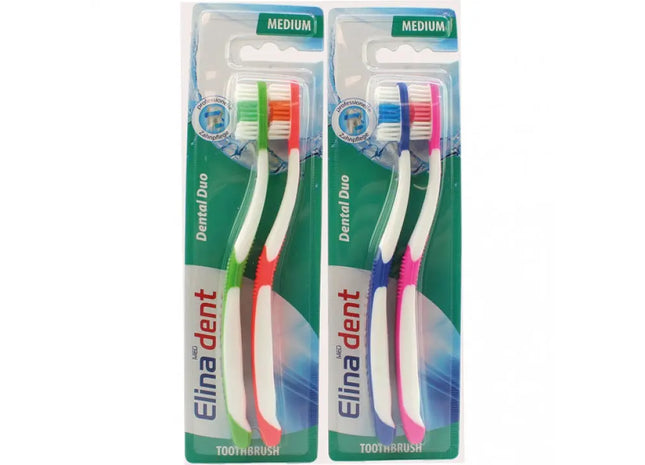 ELINA 2 Zahnbürste mit rutschfestem Griff, mittel TK Gruppe® Grosshandel 