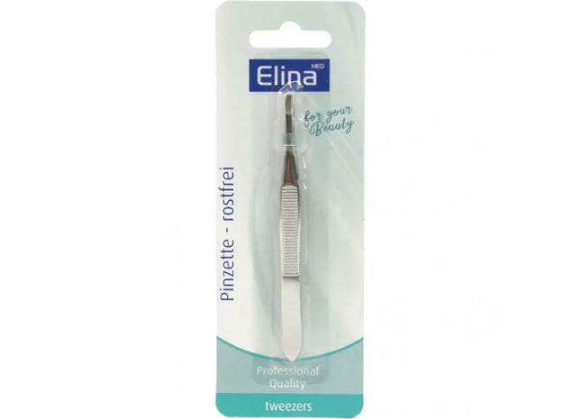 ELINA Rostfreie Präzisionspinzette 8,5cm, verpackt auf Karte TK Gruppe® Grosshandel 