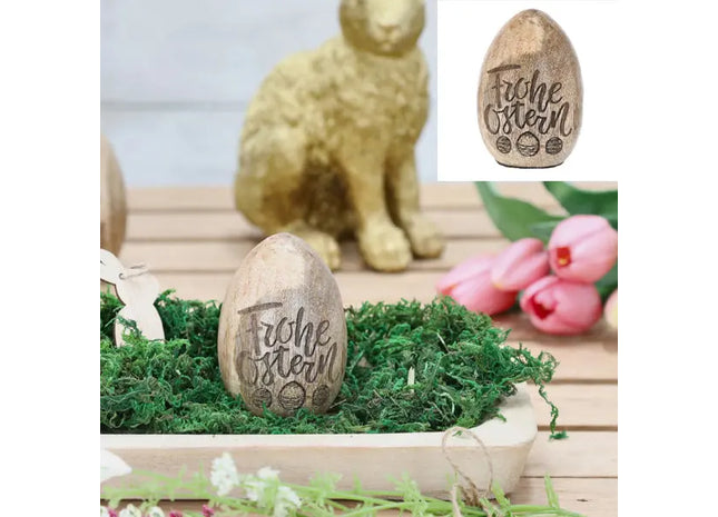 Easter Egg, Happy Easter, Mango, Petite Size, Approx. 8cmH: Festive Holiday Decoration TK Gruppe® Grosshandel 