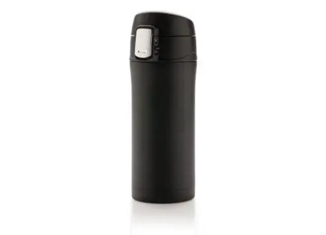 Easy-Lock Isolierbecher aus RCS-recyceltem Edelstahl, Schwarz TK Gruppe® Grosshandel 