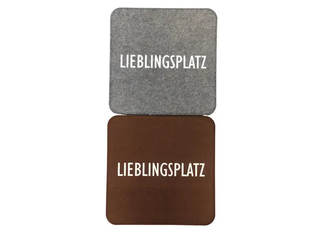 Eckige Filz-Sitzauflage Lieblingsplatz, Hell, ca. 35x35cm | Gemütliches Kissen TK Gruppe® Grosshandel 