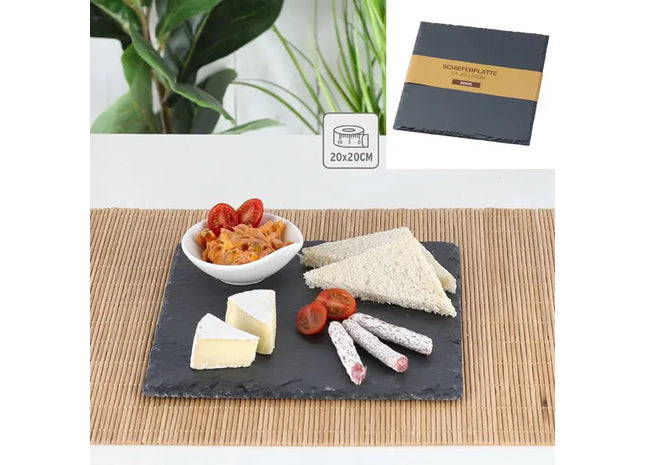 Eckige Schieferplatte, Ca. 20 cm - Moderner Servierteller TK Gruppe® Grosshandel 