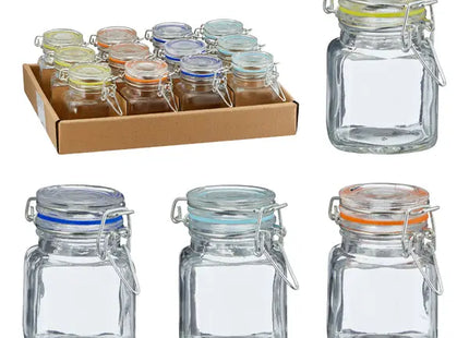 Eckige Vorratsgläser, 100ml, 4er Set, Praktische Aufbewahrungsbehälter TK Gruppe® Grosshandel 