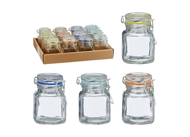 Eckige Vorratsgläser, 100ml, 4er Set, Praktische Aufbewahrungsbehälter TK Gruppe® Grosshandel 