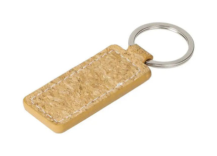 Eckiger Schlüsselanhänger aus Kork in Braun - Stilvoll & Praktisch TK Gruppe® Grosshandel 