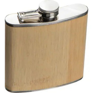 Eco-Chic Flachmann mit Bambusummantelung in Beige – Naturverbunden TK Gruppe® Grosshandel 