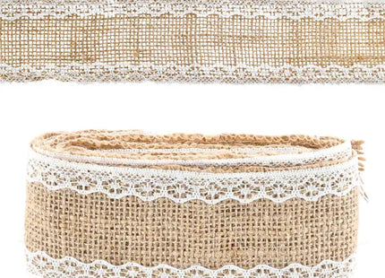 Eco-Style Spitzenborte: Deboband aus Jute, ca. 5,5x200cm für Dekorationen & Handwerk TK Gruppe® Grosshandel 