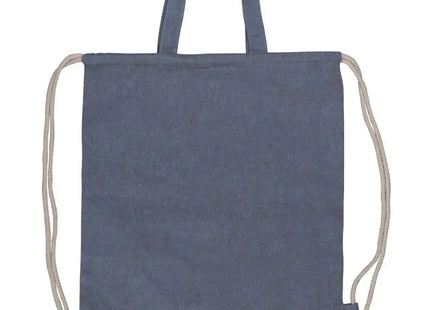 EcoFriendly Kordelzugtasche aus recycelter Baumwolle (38x42cm) in Blau TK Gruppe® Grosshandel 