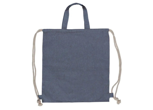 EcoFriendly Kordelzugtasche aus recycelter Baumwolle (38x42cm) in Blau TK Gruppe® Grosshandel 