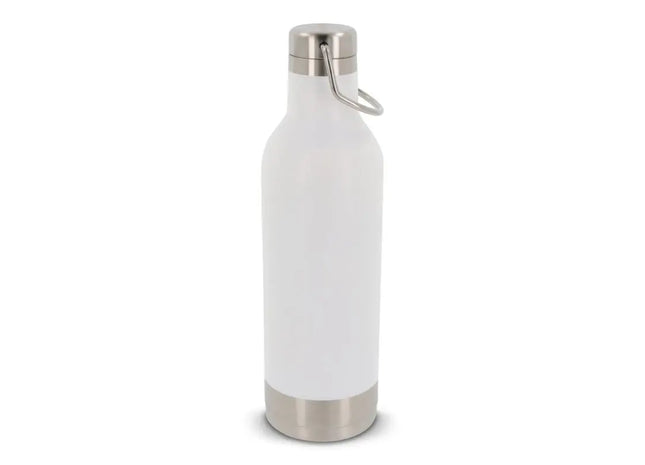 Edelstahl-Isolierflasche 400 ml - Weiß - Doppelwandige Thermoflasche - Robust und Stilvoll TK Gruppe® Grosshandel 