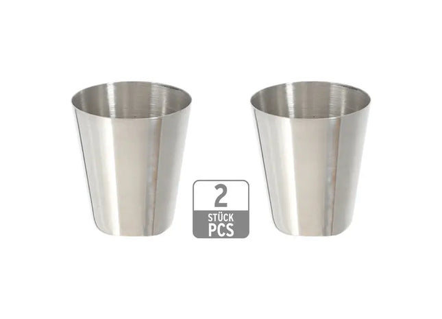 Edelstahl Schnapsgläser, 2er Set, Robust und Stilvoll für Genussmomente TK Gruppe® Grosshandel 