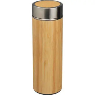 Edelstahl-Teebecher mit Bambusummantelung, 350 ml - Beige - Inkl. Teesieb TK Gruppe® Grosshandel 