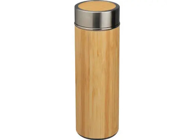 Edelstahl-Teebecher mit Bambusummantelung, 350 ml - Beige - Inkl. Teesieb TK Gruppe® Grosshandel 
