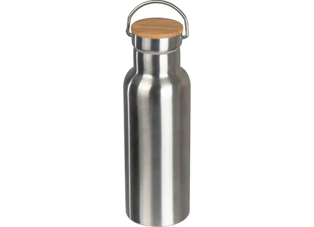 Edelstahl Vakuum Isolierflasche 500ml in Silbergrau - Kalt oder Heiß Unterwegs TK Gruppe® Grosshandel 