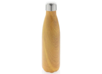 Edelstahl Vakuumflasche 500 ml, Holzoptik-Gelb TK Gruppe® Grosshandel 