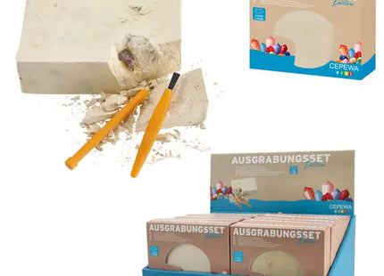 Edelstein-Ausgrabungsset, ca. 13x3cm – Entdecke die Geologie spielend TK Gruppe® Grosshandel 