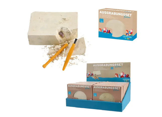 Edelstein-Ausgrabungsset, ca. 13x3cm – Entdecke die Geologie spielend TK Gruppe® Grosshandel 
