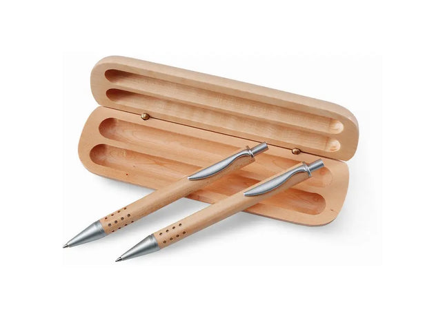 Edles Holz-Schreibset DEMOIN - Natur & Eleganz vereint TK Gruppe® Grosshandel 