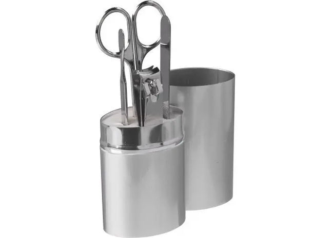 Edles Manikürset Tamar im silbernen Metallgehäuse - Kompakt & Elegant TK Gruppe® Grosshandel 