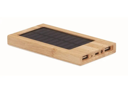 Effiziente Solar-Powerbank 4000 mAh ARENA SOLAR – Tragbares Ladegerät aus Holz TK Gruppe® Grosshandel 