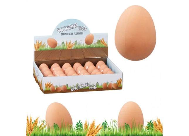 Egg-shaped Bounce Ball, Approx. 4x5cm in Display: Endless Entertainment and Excitement Guaranteed! TK Gruppe® Grosshandel 