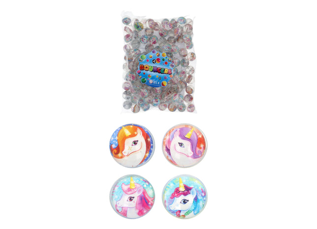 Einhorn-Ball Jet 3,3 cm – 4 sortierte Farben, zauberhafte Einhorn-Sprungbälle TK Gruppe® Grosshandel 