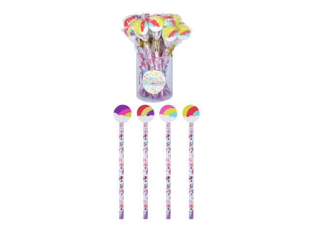 Einhorn-Bleistift mit Radiergummi, zauberhaftes Regenbogen-Design, ideal für Schule und Hobby TK Gruppe® Grosshandel 