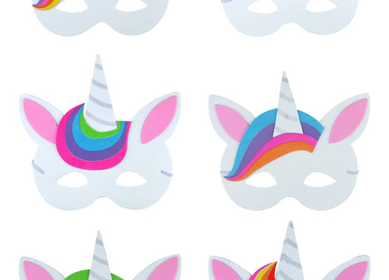 Einhorn Eva-Masken für Kinder – 6 Sorten, Bunt & Spaß, Ideal für Partys TK Gruppe® Grosshandel 
