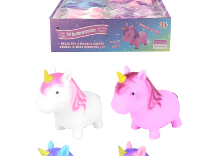 Einhorn Knetfigur 11cm, 4 Farben sortiert, Quetschspielzeug für Stressabbau TK Gruppe® Grosshandel 