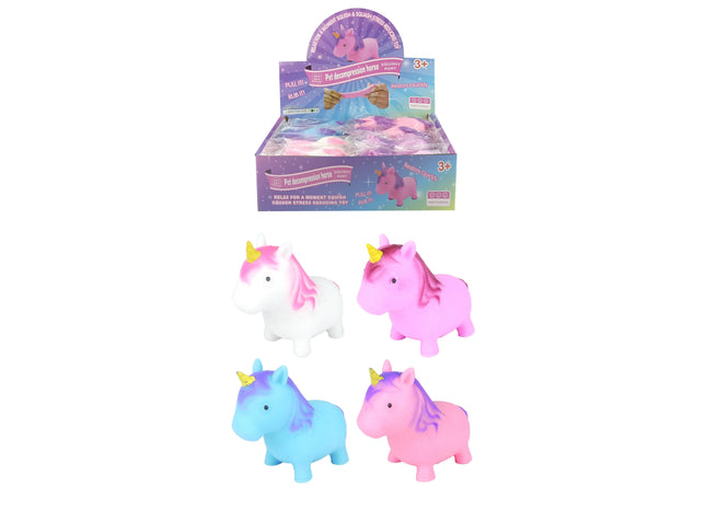 Einhorn Knetfigur 11cm, 4 Farben sortiert, Quetschspielzeug für Stressabbau TK Gruppe® Grosshandel 