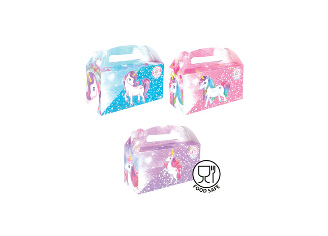 Einhorndesign Lunchbox für Kinder, 22,5L x 9,5B x 12H cm, 3 Varianten, Brotbox TK Gruppe® Grosshandel 