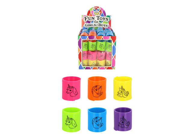 Einhornfeder, 3,5 x 3,5 cm, verschiedene Farben – fröhliches Springspielzeug für Kinder TK Gruppe® Grosshandel 