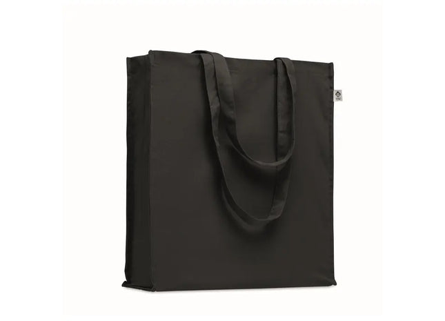 Einkaufstasche Bio-Baumwolle BENTE COLOUR - schwarz, nachhaltige und stilvolle Tragetasche TK Gruppe® Grosshandel 