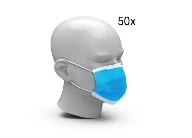Einweg-Gesichtsmasken 50er Set - Hellblau – Praktisch & Hygienisch TK Gruppe® Grosshandel 