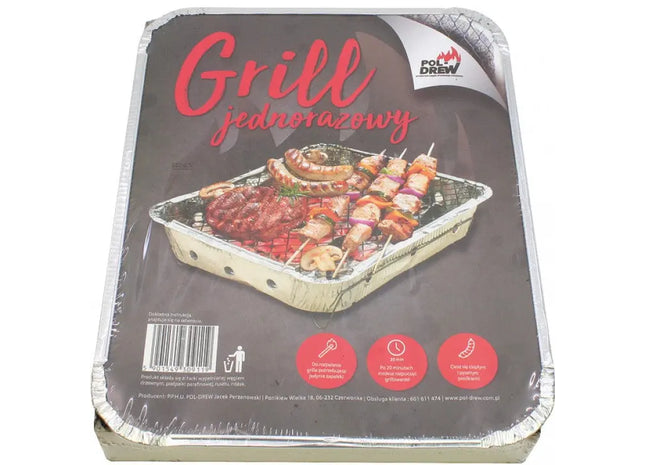Einweggrill mit Holzkohle, 30x24x5cm - Ideal für spontanes Grillen TK Gruppe® Grosshandel 