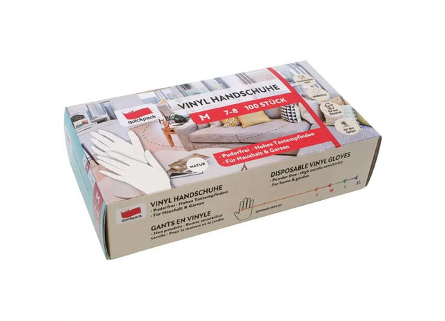 Einweghandschuhe aus Vinyl, Größe M, 100 Stück, Extra Dünn - Leichter Schutz TK Gruppe® Grosshandel 