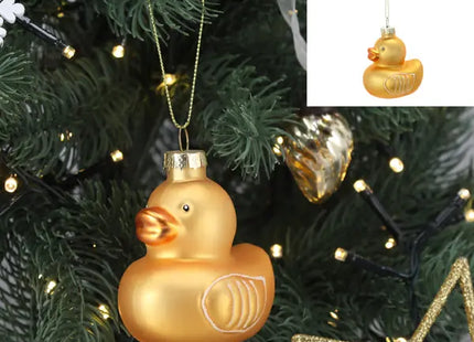 Einzigartiger Christbaumschmuck: Goldene Glitzerente aus Glas, 7,5cm – Festliche Dekoration TK Gruppe® Grosshandel 