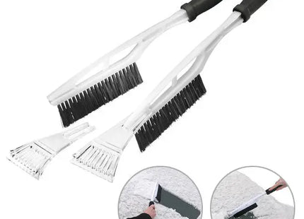 Eiskratzer mit Handbesen (Softgriff) - Weiß-Schwarz - Multifunktionaler Schneekratzer für Autos TK Gruppe® Grosshandel 