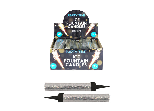 Eissilberner Brunnen 15 cm mit Spike – funkelnder Partybrunnen TK Gruppe® Grosshandel 