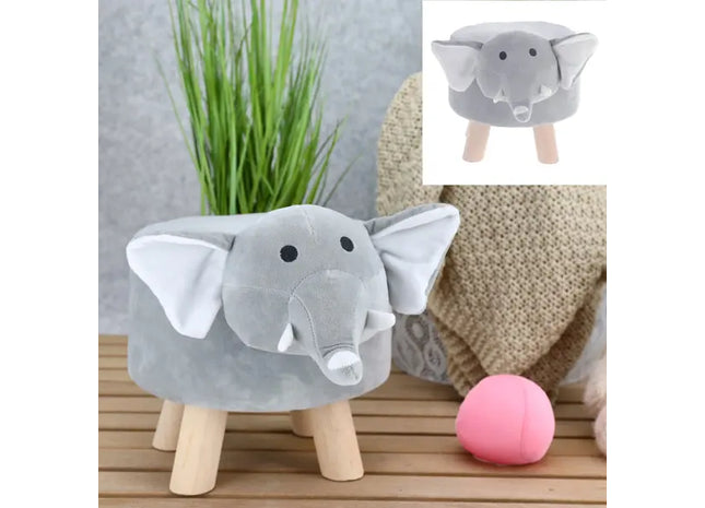 Elefantenhocker, 30cm Hoch, Kinderzimmer Tierhocker, Niedliche Elefant Dekoration, Sitzhocker TK Gruppe® Grosshandel 