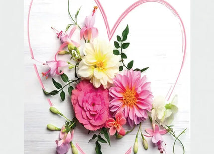 Elegant 'Flower Heart' Patterned Napkins, 33x33cm - Deluxe 20-Piece Set for Dining TK Gruppe® Grosshandel 