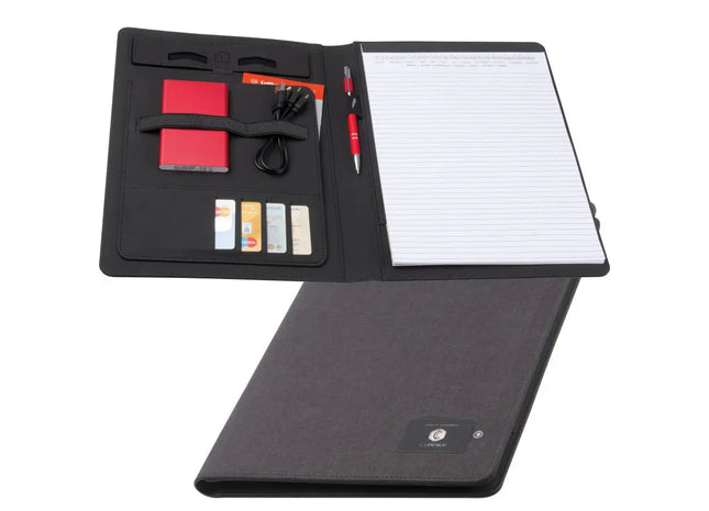 Elegante A4 Portfolio-Mappe Cortland - zeitlos und professionell in Schwarz TK Gruppe® Grosshandel 