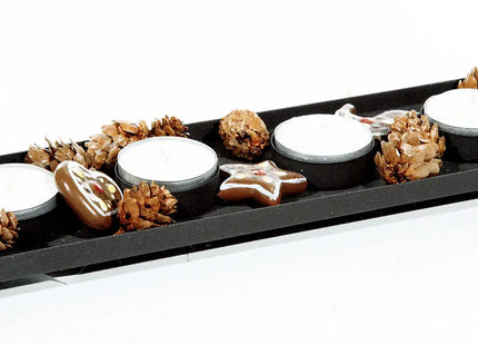 Elegante Advents Kerzenhalter Platte, 28x8cm, Festliche Weihnachtsdekoration TK Gruppe® Grosshandel 