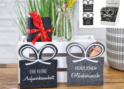 Elegante Filz-Geschenktaschen für Gutscheinkarten, 4er-Set, Kartenhüllen TK Gruppe® Grosshandel 