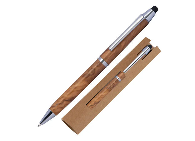 Elegante Holz Kugelschreiber mit Touchfunktion - Erfurt Beige - Hochwertige Stifte für Büro und Alltag TK Gruppe® Grosshandel 