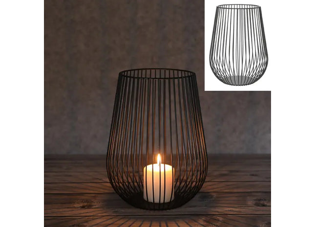 Elegante Laterne Streben, 28 cm Höhe, Stabil und Dekorativ TK Gruppe® Grosshandel 