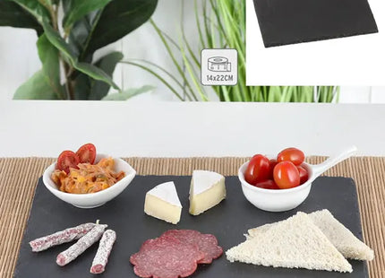 Elegante Schieferplatte, rechteckig, ca. 14x22 cm - Perfekt für Servieren und Präsentation TK Gruppe® Grosshandel 