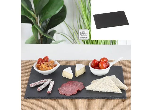 Elegante Schieferplatte, rechteckig, ca. 14x22 cm - Perfekt für Servieren und Präsentation TK Gruppe® Grosshandel 